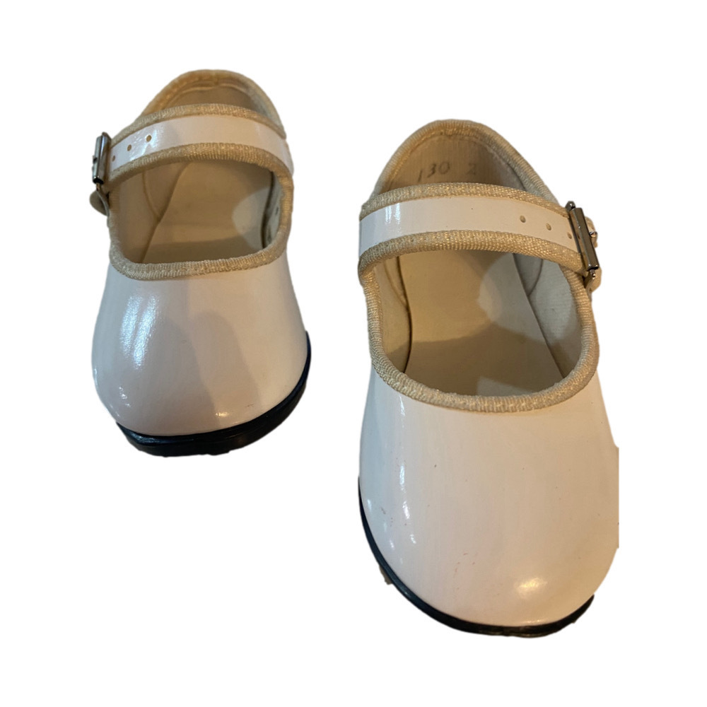 Vintage baby girl white patent leather mary jane Shoes, Size 2,